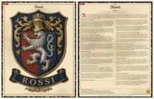 
Load image into Gallery viewer, Sample Executive digital pack — Rossi portrait spread: tall arms + FULL history page — Herald Lab
