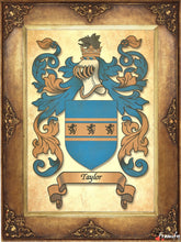Load image into Gallery viewer, Authentic Family Coat of Arms full color - Size:  11" x 8.5"   CM 21.5 x 28