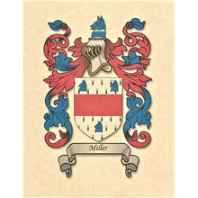 Load image into Gallery viewer, Authentic Family Coat of Arms full color - Size:  11" x 8.5"   CM 21.5 x 28