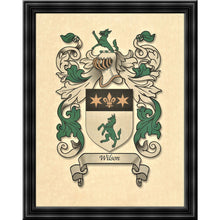 Load image into Gallery viewer, Authentic Family Coat of Arms full color - Size:  11" x 8.5"   CM 21.5 x 28