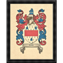 Load image into Gallery viewer, Authentic Family Coat of Arms full color - Size:  11" x 8.5"   CM 21.5 x 28